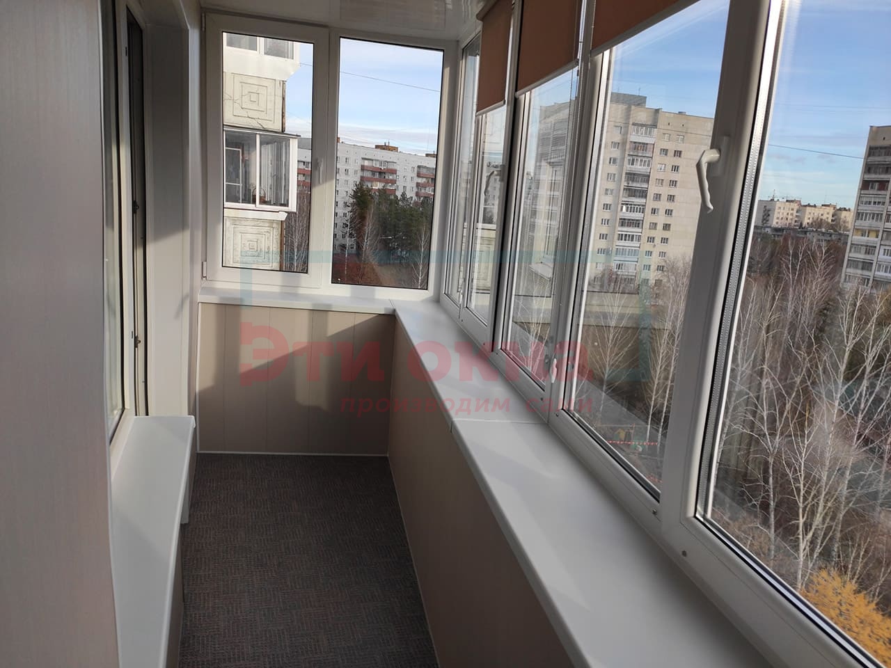 Отделка балкона в Челябинске от компании Эти Окна по адресу К.Маркса, 20