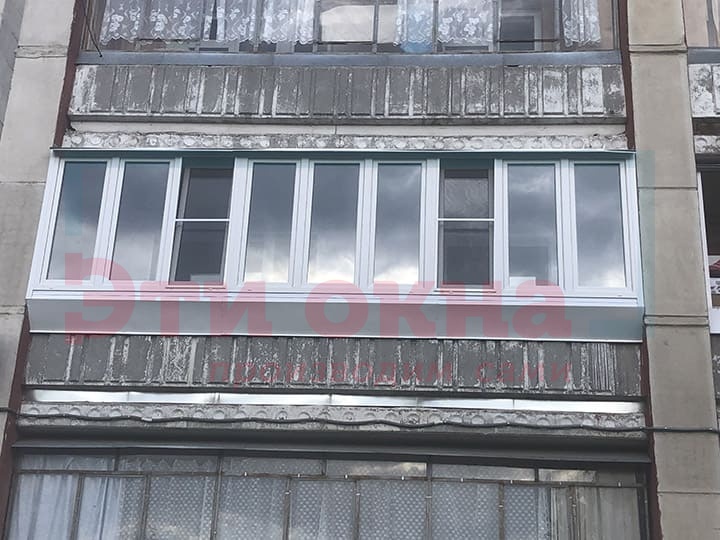 Остекление балкона от компании Эти Окна по адресу К. Маркса, 6